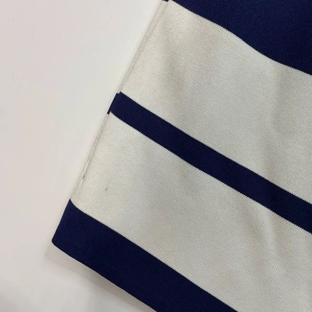 Neiman‎ Marcus Striped Navy/White Pencil Skirt Medium